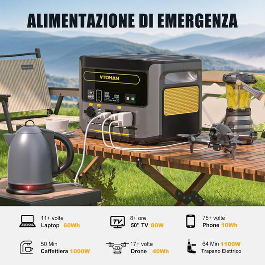 VTOMAN FlashSpeed 1000 Stazione di Energia Portatile 828Wh 1000W con prese EU