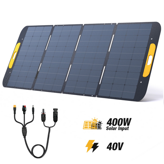 VTOMAN VS400 Panello Fotovoltaico Portatile 400W - 48V pieghevole con certificazione IP67 Impermeabile con Adattatori Anderson XT60 DC5521 adatto per Jump 2200 e FlashSpeed 1000/1500