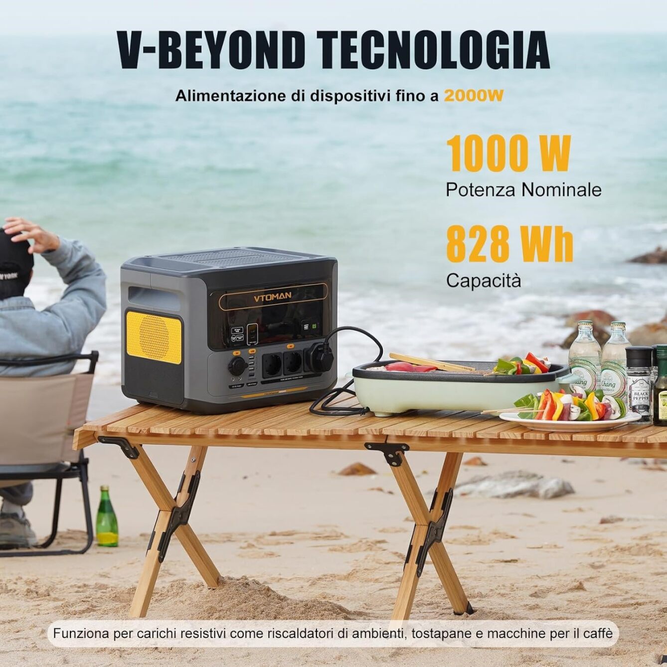 VTOMAN FlashSpeed 1000 Stazione di Energia Portatile 828Wh 1000W con prese EU