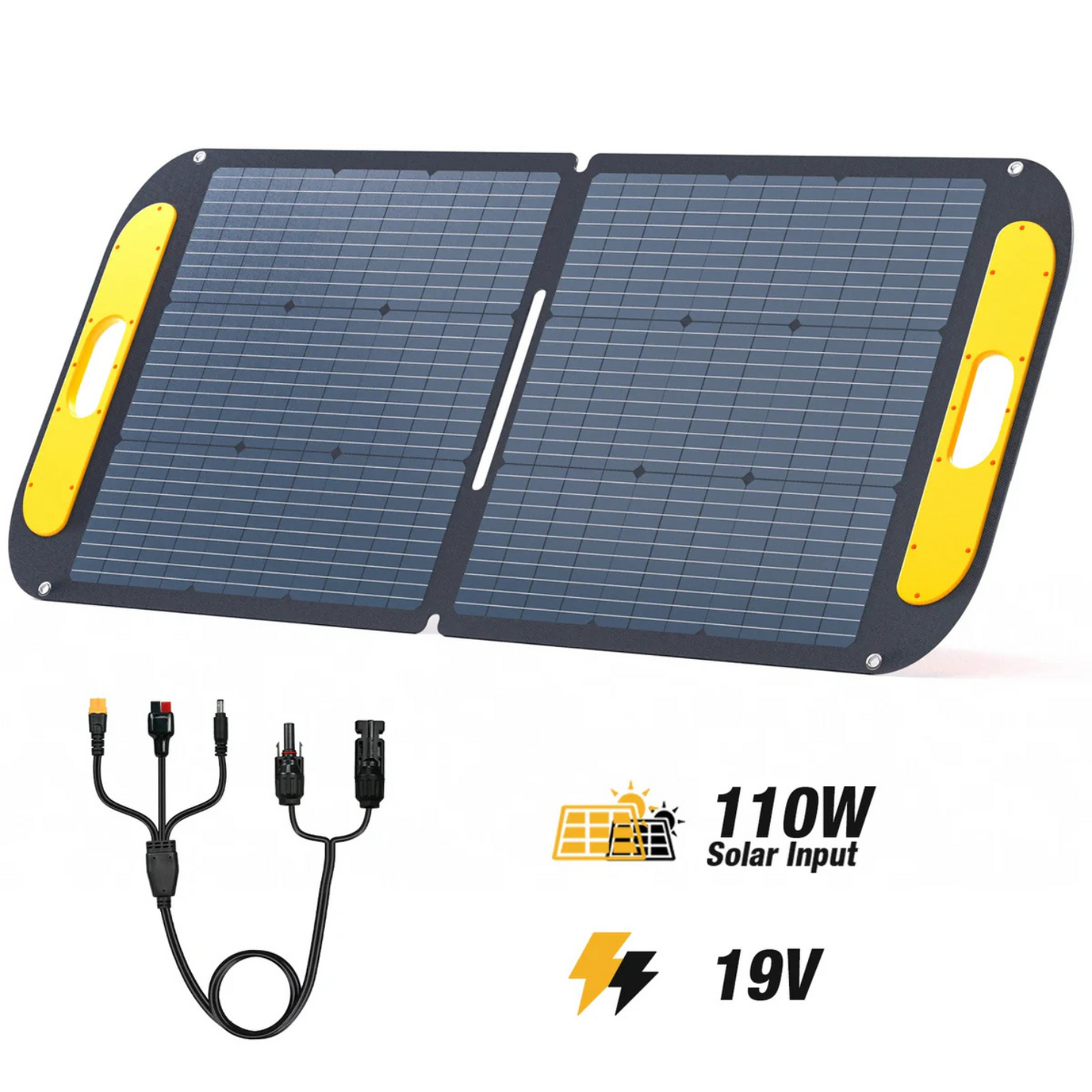 VTOMAN VS110 Panello Fotovoltaico Portatile da 110W - 19V pieghevole con certificazione IP67 impermeabile con adattatori Anderson XT60 DC5521 per Jump 600X/1500X/2200 e FlashSpeed 300/600/1000