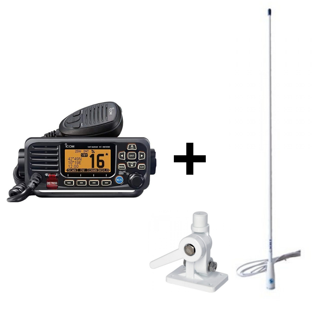 Icom IC-M330GE VHF + antenna Scout KS-21 + Base + cavo 5m RG58