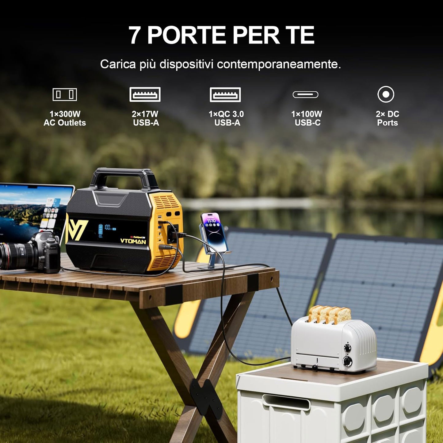 VTOMAN FlashSpeed 300 Stazione di Energia Portatile 230Wh 300W con presa EU