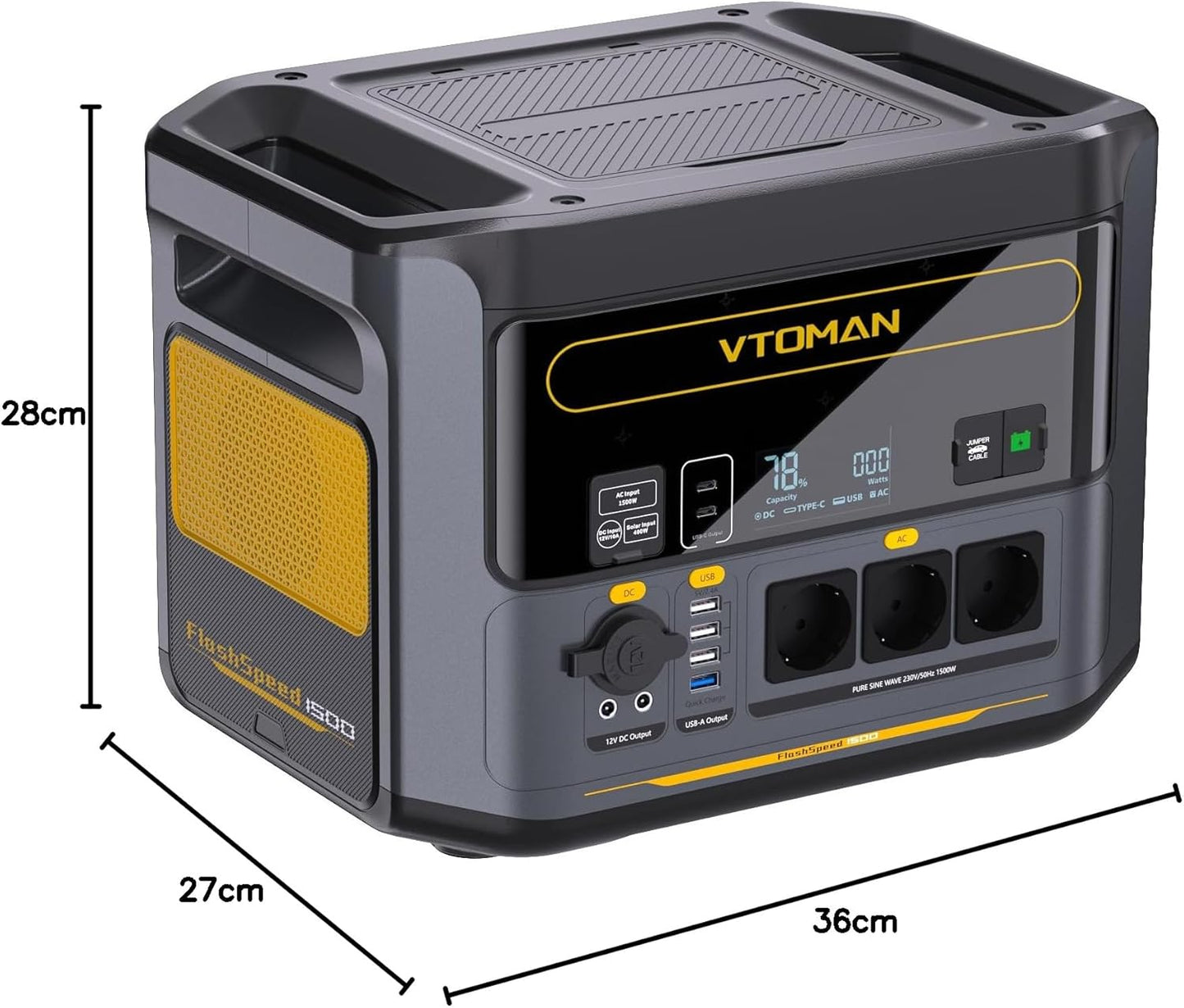 VTOMAN FlashSpeed 1500 Stazione di Energia Portatile 1548Wh 1500W con prese EU