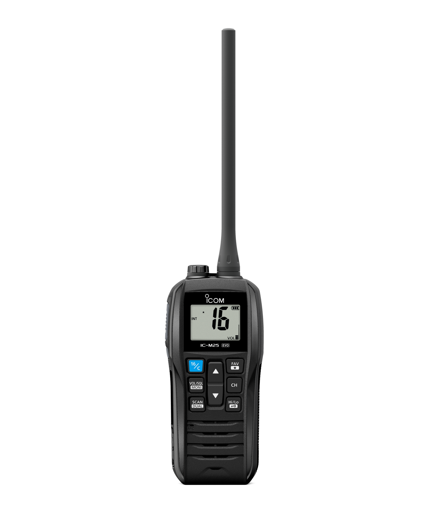 Icom IC-M25 EURO EVO - versione Evolution 2025 Ricetrasmettitore VHF nautico portatile galleggiante con sistema di individuazione luminoso