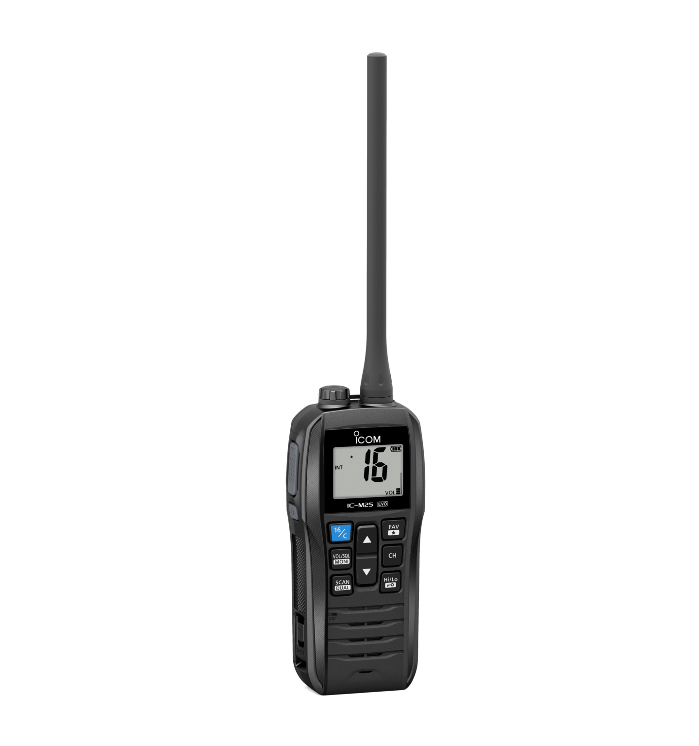 Icom IC-M25 EURO EVO - versione Evolution 2025 Ricetrasmettitore VHF nautico portatile galleggiante con sistema di individuazione luminoso