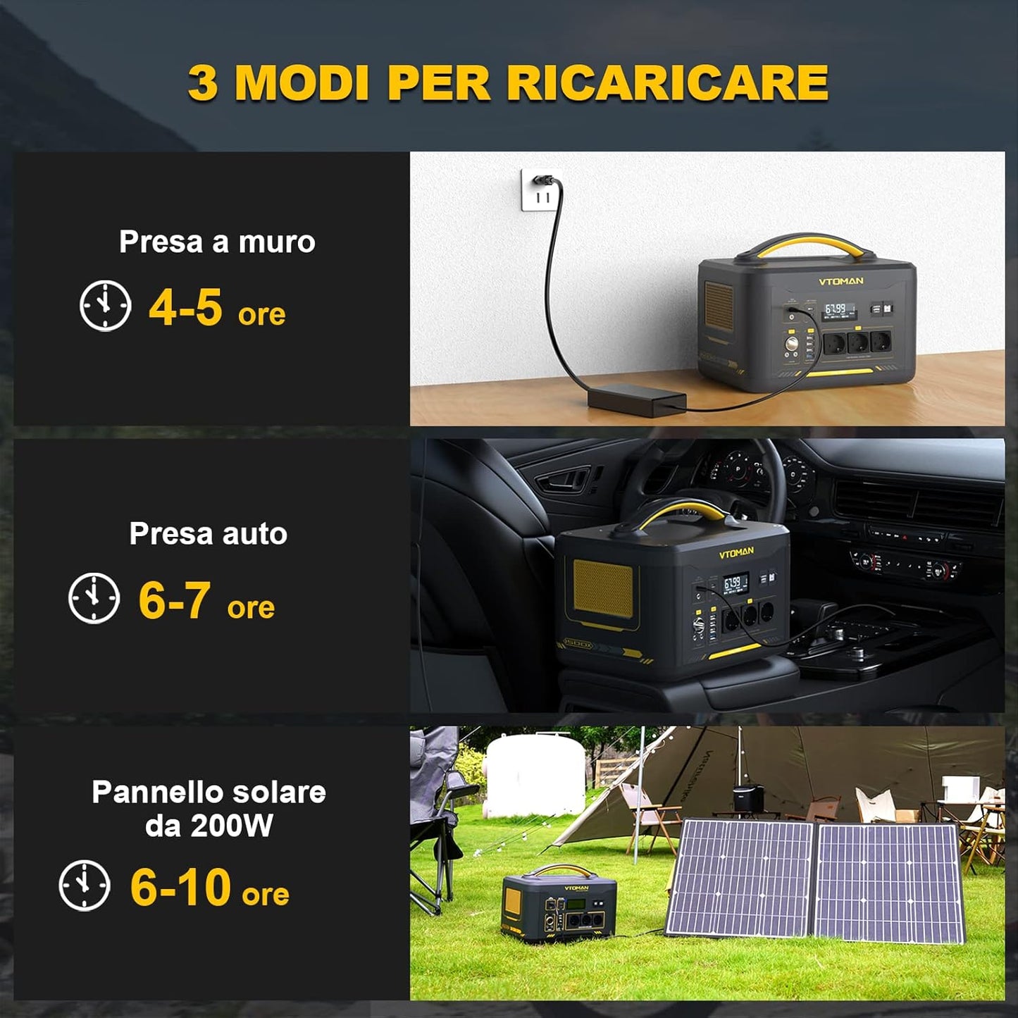 VTOMAN JUMP 600X Stazione di Energia Portatile 299Wh 600W con prese EU