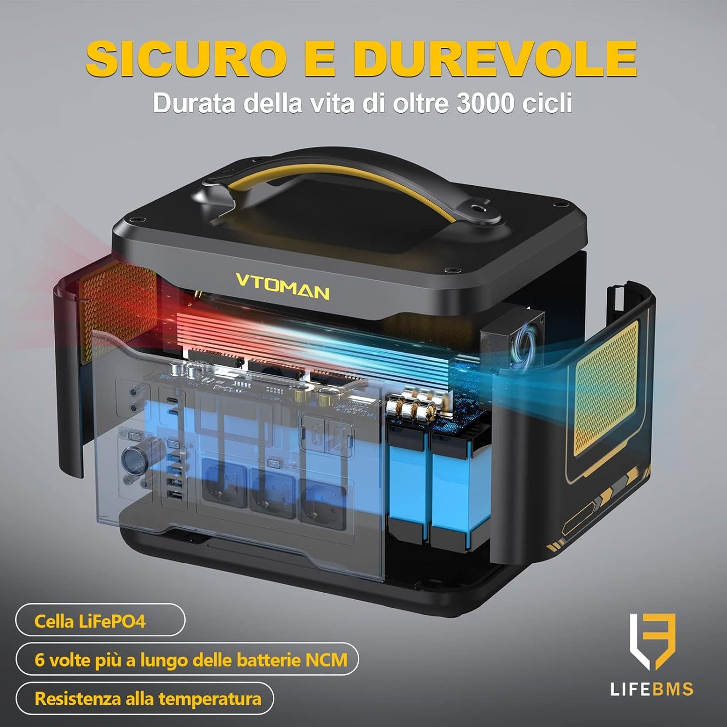 VTOMAN JUMP 1500X Stazione di Energia Portatile 828Wh 1500W con prese EU