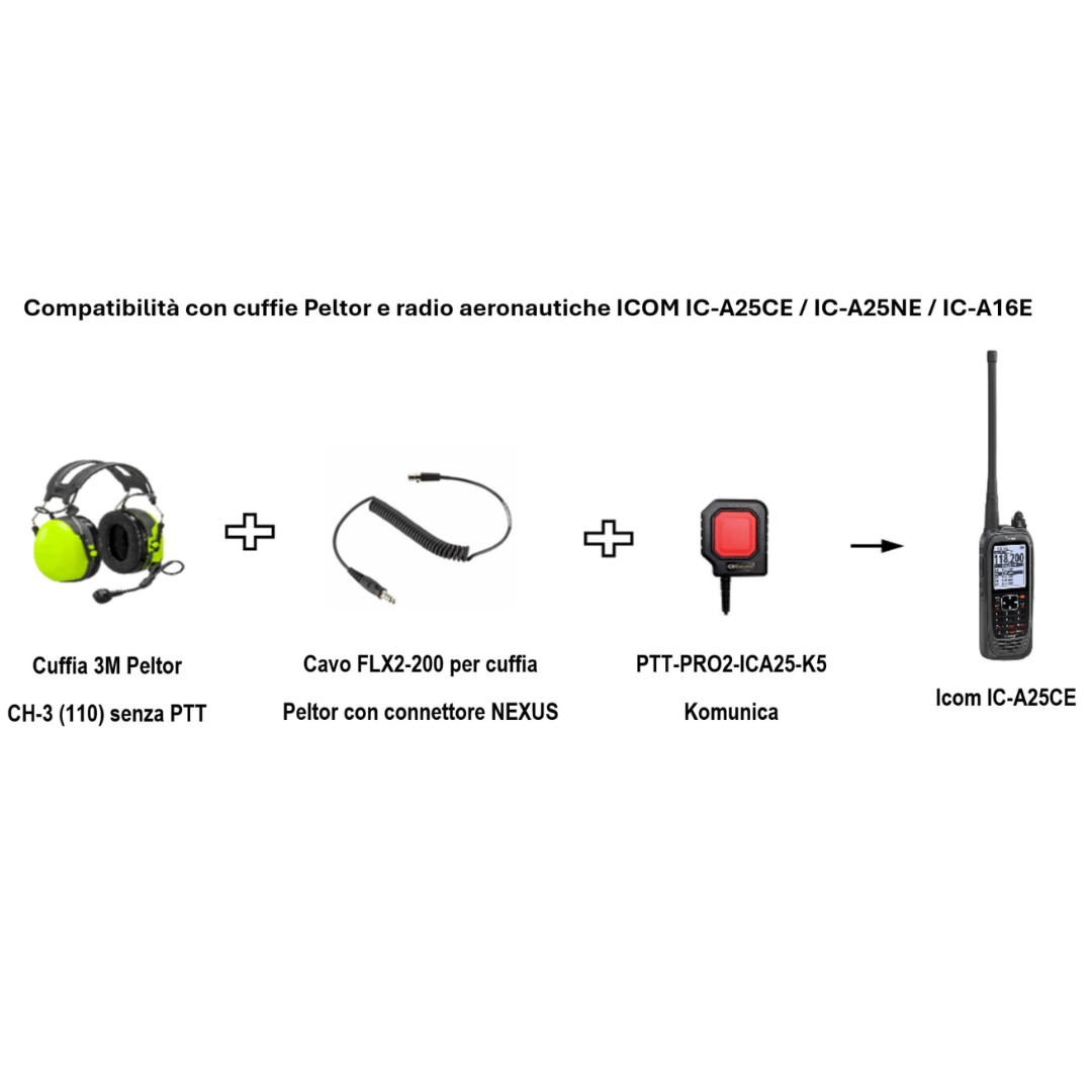 Icom IC-A25CE Ricetrasmettitore VHF/AM aeronautico portatile professionale