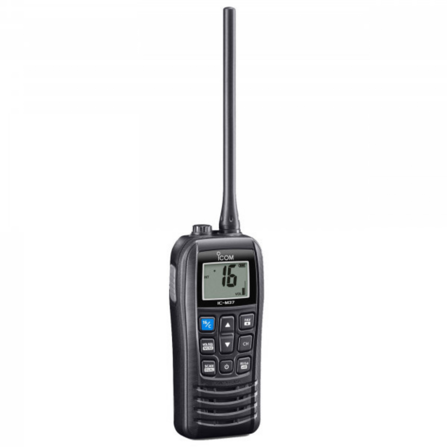 IC-M37E Icom – Ricetrasmettitore VHF nautico galleggiante portatile con sistema di individuazione luminoso