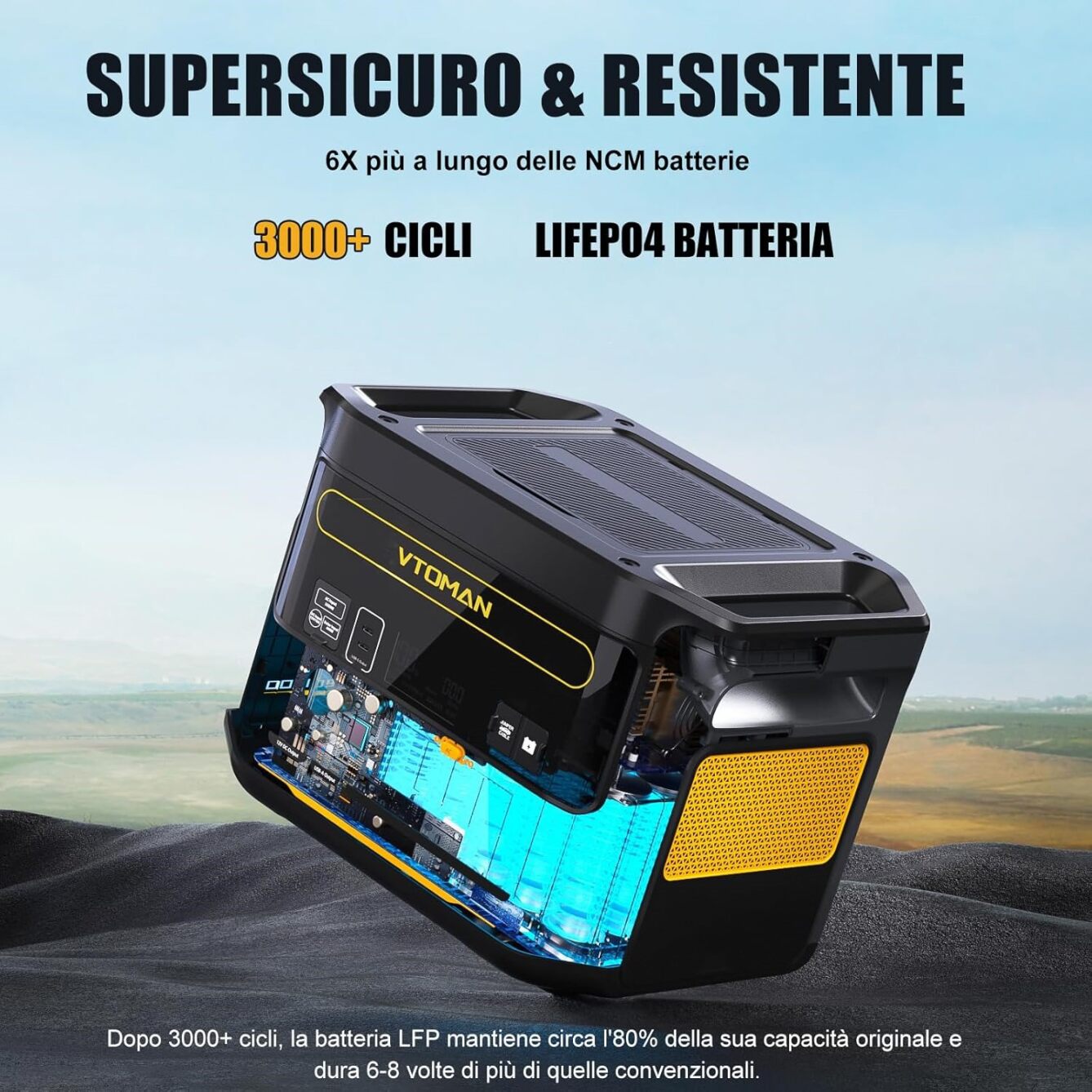 VTOMAN FlashSpeed 1000 Stazione di Energia Portatile 828Wh 1000W con prese EU
