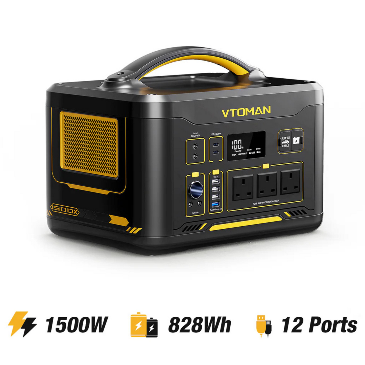 VTOMAN JUMP 1500X Stazione di Energia Portatile 828Wh 1500W con prese EU