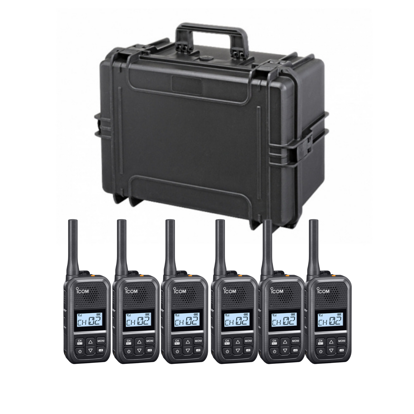 Icom IC-U20SR Kit Valigia di Ricarica da 6 Radio Ricetrasmittenti Professionali PMR446