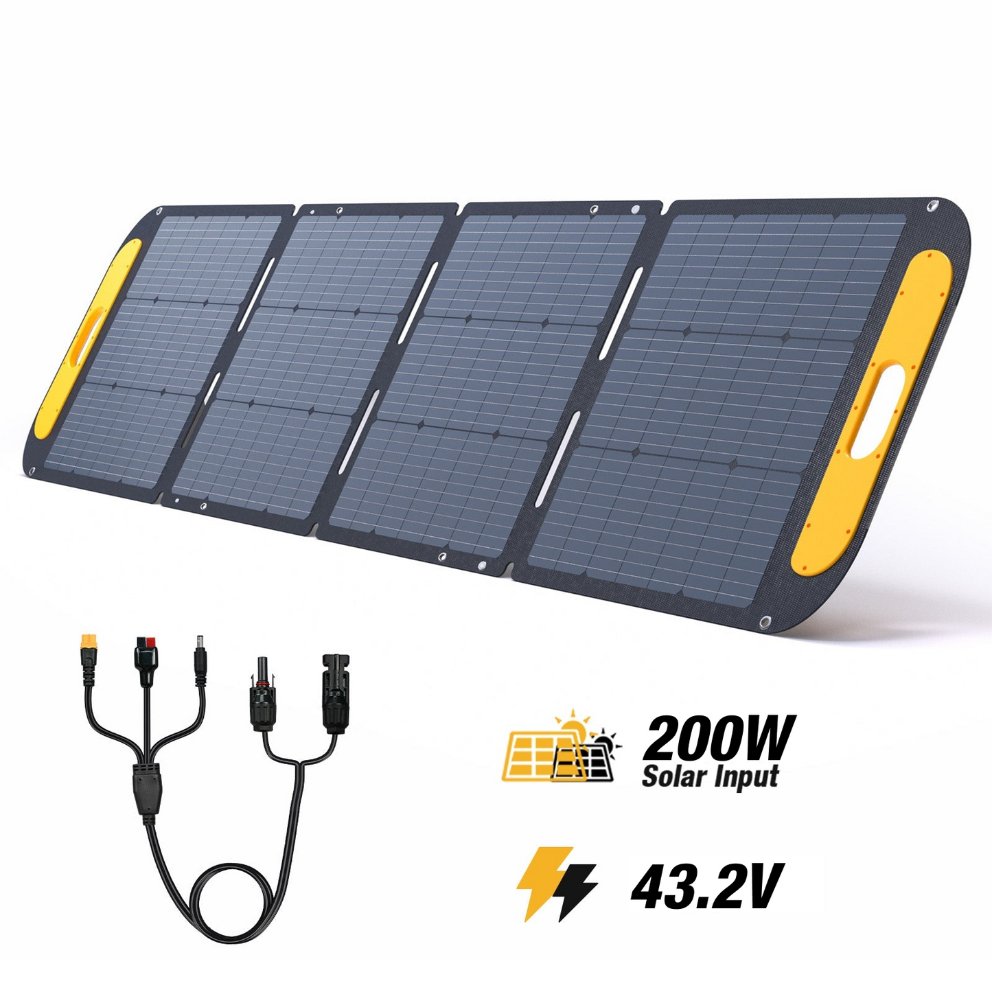 VTOMAN VS200 PRO Panello Fotovoltaico Portatile da 200W - 48V pieghevole con certificazione IP67 impermeabile con adattatori Anderson XT60 DC5521 per Jump 2200 e FlashSpeed 600/1000/1500