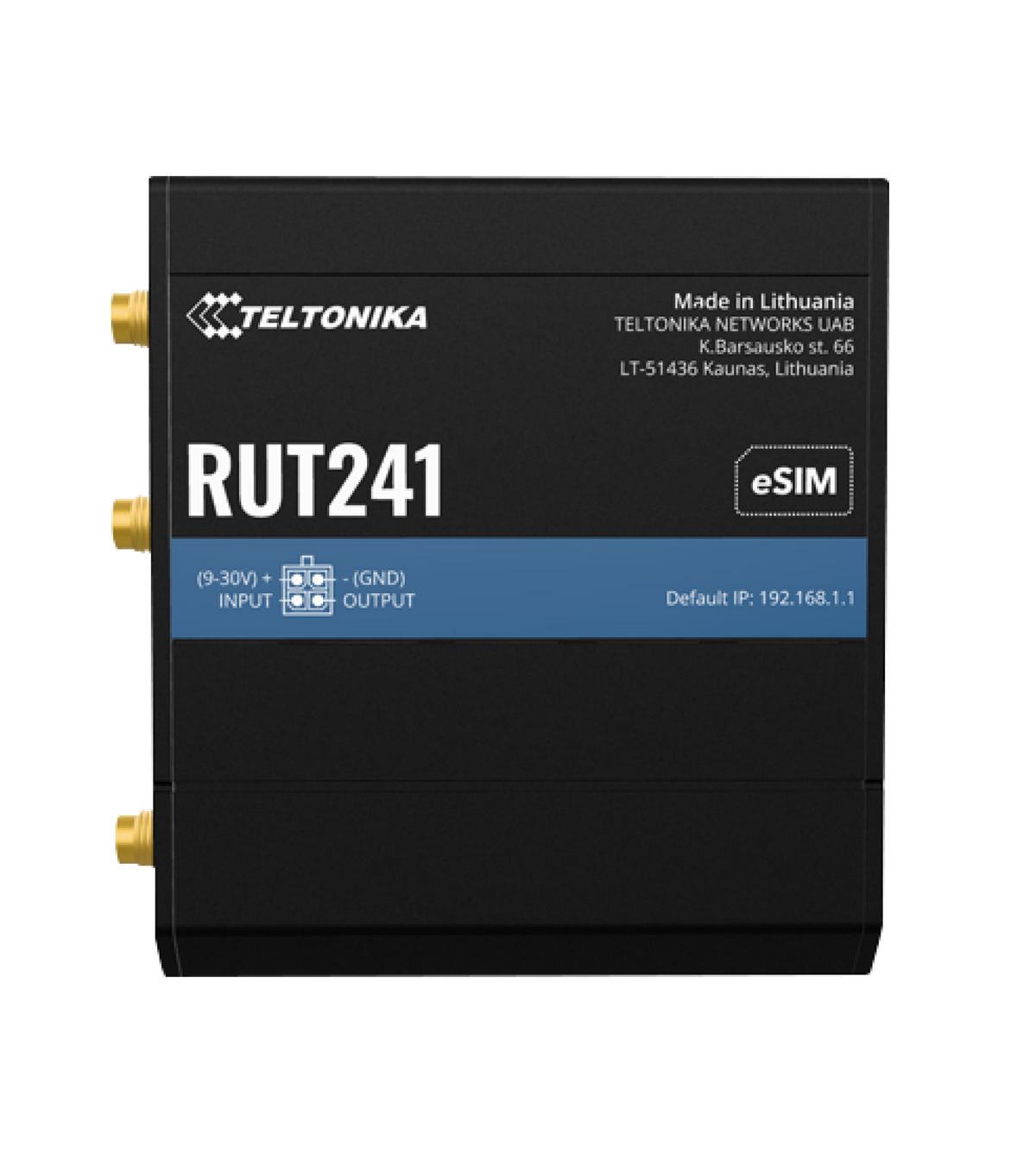 Teltonika RUT241 eSIM Industrial Cellular Router,  4G/LTE (Cat 4), 3G, 2G, e-SIM
