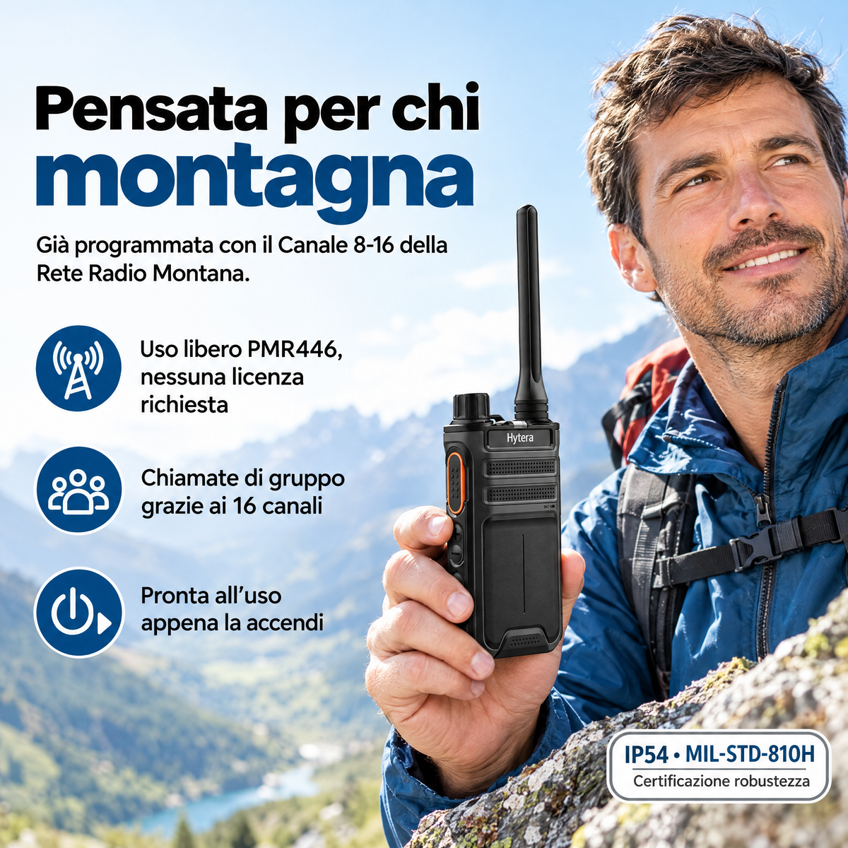 Hytera AP515LF - radio PMR446 per Rete Radio Montana