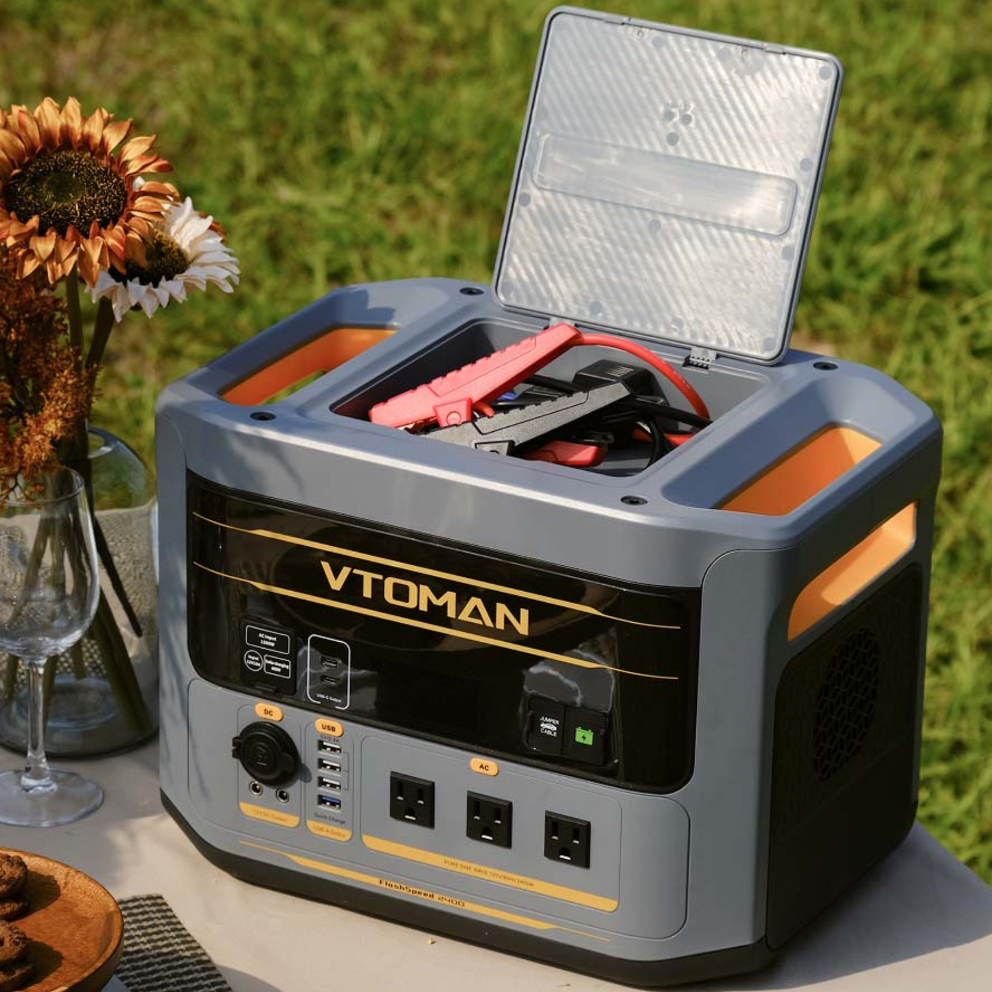 VTOMAN FlashSpeed 2400 Stazione di Energia Portatile 1408Wh 2400W con prese EU