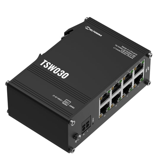 Teltonika TSW030 Industrial Switch Unmanaged, 8x 10/100 Mbps, 7..57 Vdc