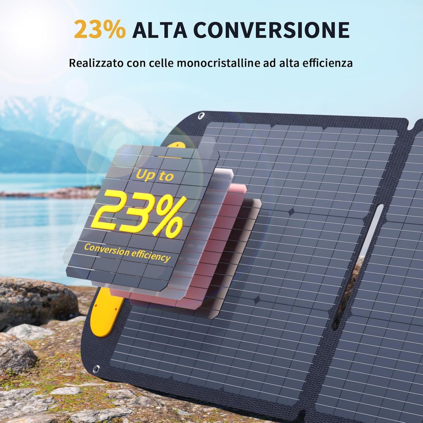 VTOMAN VS200 PRO Panello Fotovoltaico Portatile da 200W - 48V pieghevole con certificazione IP67 impermeabile con adattatori Anderson XT60 DC5521 per Jump 2200 e FlashSpeed 600/1000/1500