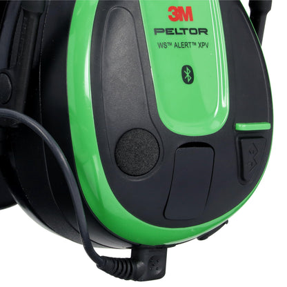 3M Peltor WS Alert XPV (MRX21A1WS7) Cuffie microfono con Bluetooth ad alimentazione solare verde con bardatura temporale
