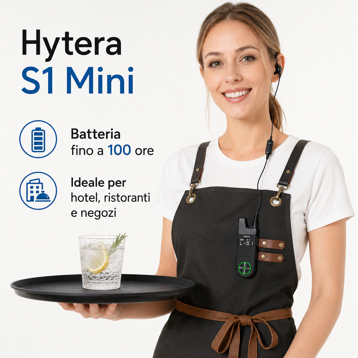 Hytera S1 Mini LF Ricetrasmettitore professionale di uso libero analogico PMR446 con auricolare