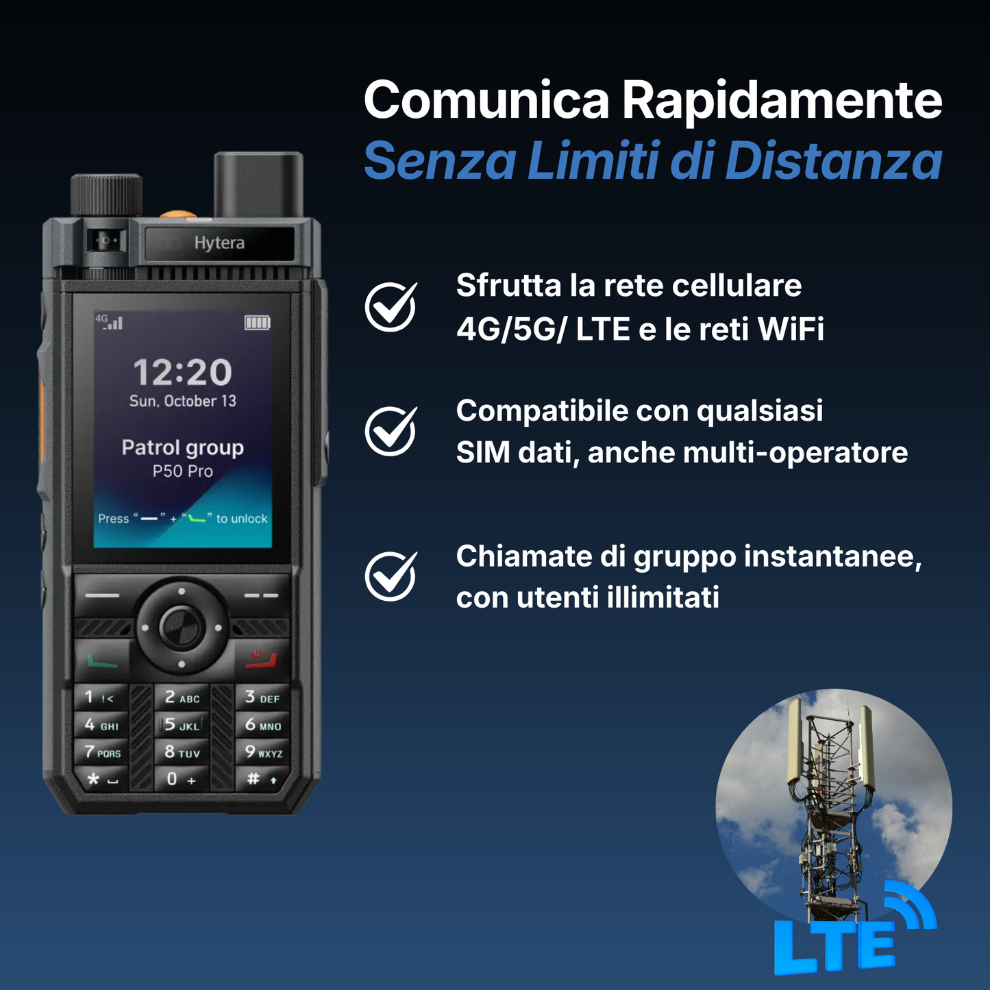 Hytera Radio POC P50 Pro (SIM esclusa)