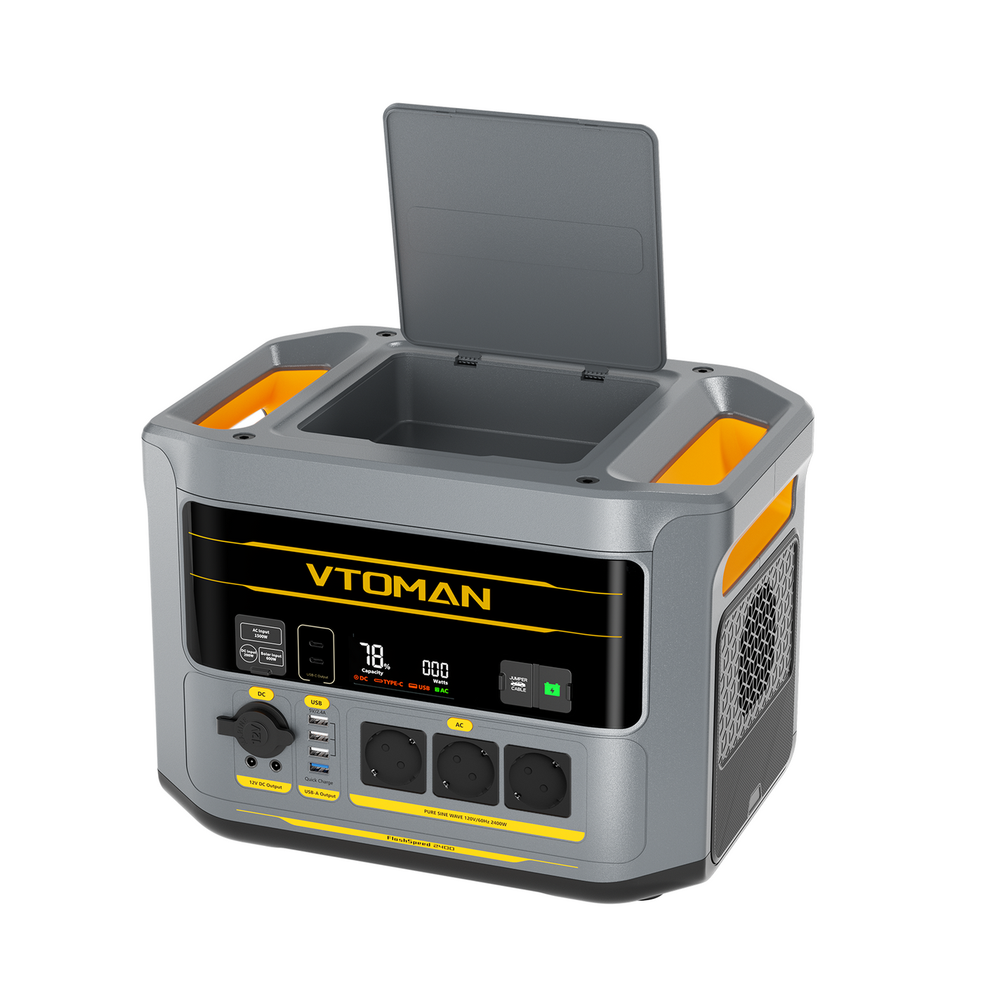 VTOMAN FlashSpeed 2400 Stazione di Energia Portatile 1408Wh 2400W con prese EU