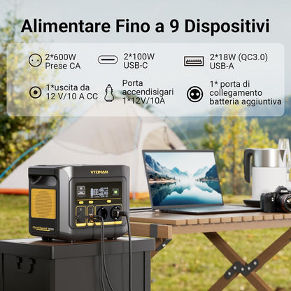 VTOMAN FlashSpeed 600 Stazione di Energia Portatile 499Wh 600W con prese EU