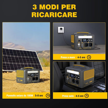 VTOMAN JUMP 600X Stazione di Energia Portatile 299Wh 600W con prese EU