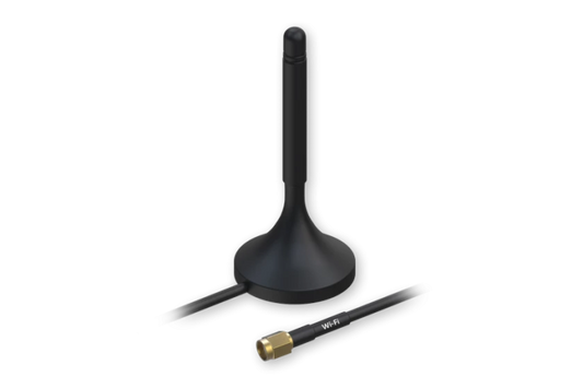 Teltonika PR1KRF30 Antenna WiFi magnetica, 3.0 dBi, cavo  RG 174 (3 mt), RP-SMA male