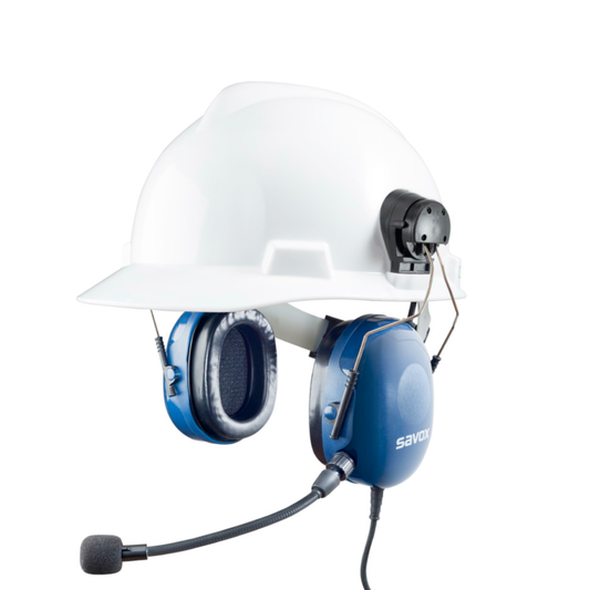 Savox NC-400 ATEX Cuffia microfono pesante a cancellazione di rumore (NOISE COM) con attacco per elmetto da abbinare a C-C550/DT