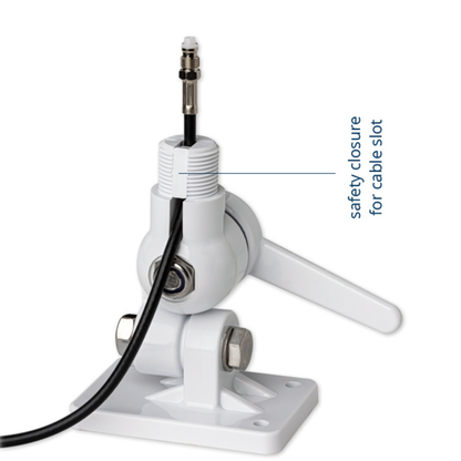 SCOUT PA-3 Base nautica di supporto in nylon bianca con regolazione a quattro vie per montaggio antenna standard 1? x 14 filetti
