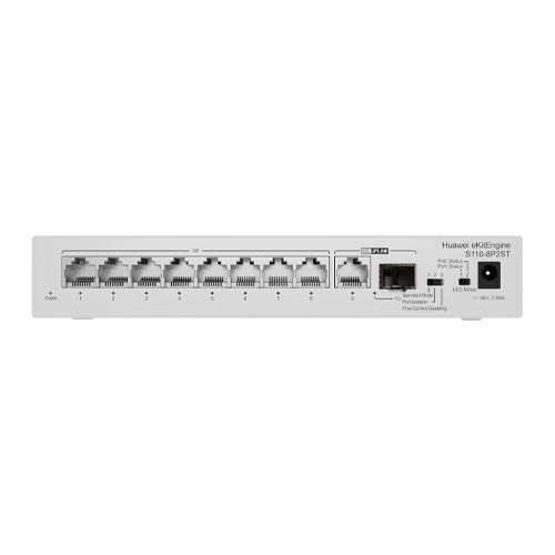 Huawei S110-8P2ST - Switch, layer 2, unmanaged, 8 ports PoE+