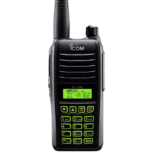 Icom IC-A16E, icom radio, icom radio vhf,rradio aeronautica, radio aeronautica icom, radio vhf aeronautica, icom aeronautica,icom aeronautico, ricetrasmittente aeronautica portatile