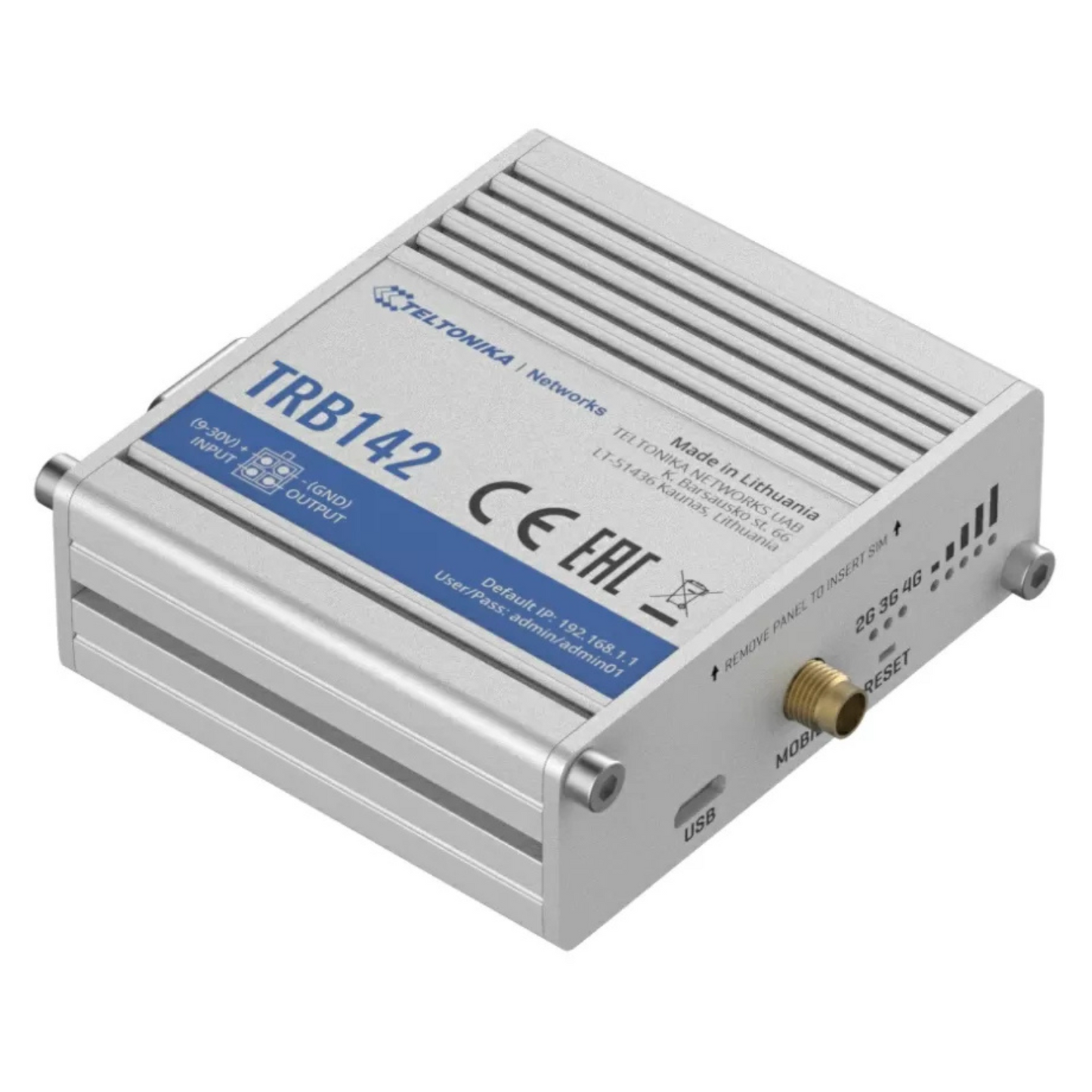 Teltonika TRB142 Industrial LTE Cat 1 Gateway with RS232 Interface and a microUSB port
