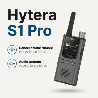 Hytera S1 Pro LF Ricetrasmettitore professionale di uso libero analogico/digitale PMR446/DMR446