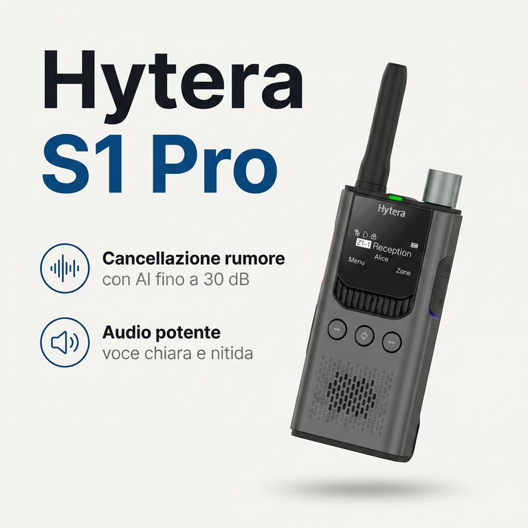 Hytera S1 Pro LF Ricetrasmettitore professionale di uso libero analogico/digitale PMR446/DMR446